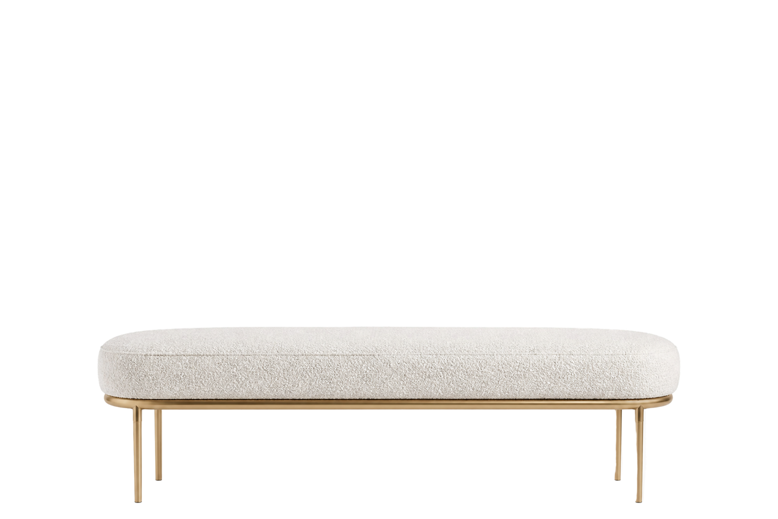Ivory Bouclé Upholstered Bench