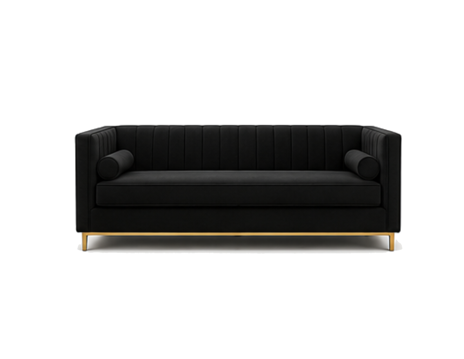 Black Velvet Tuxedo Sofa