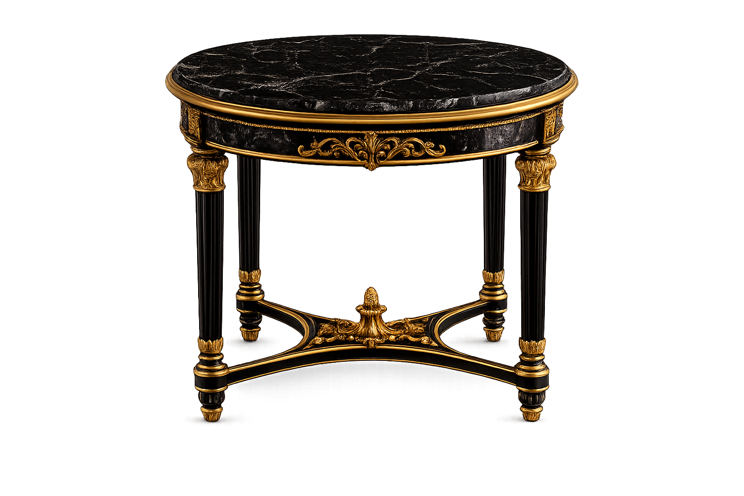 Black Marble Gold Side Table