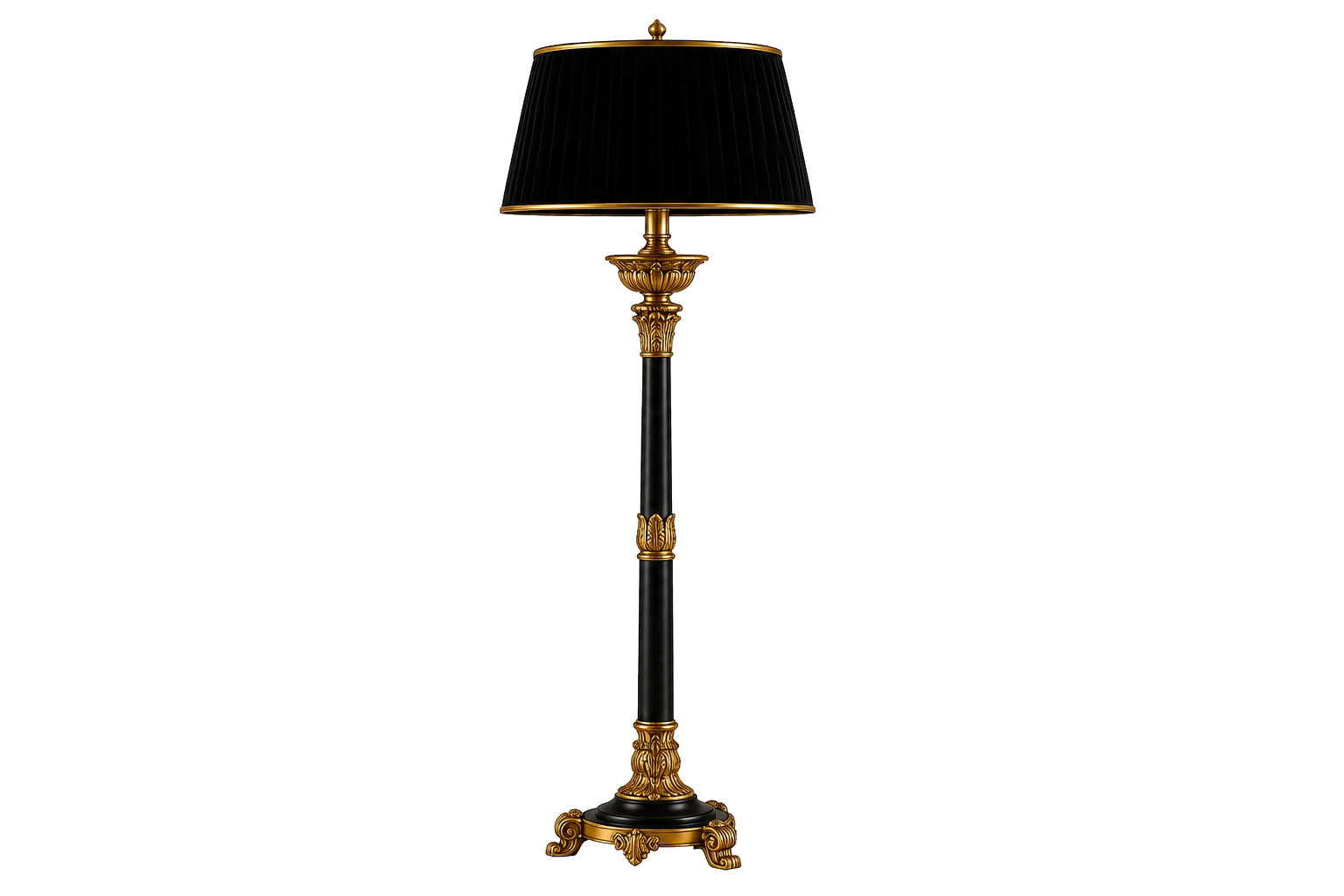 Black Brass Neoclassical Floor Lamp