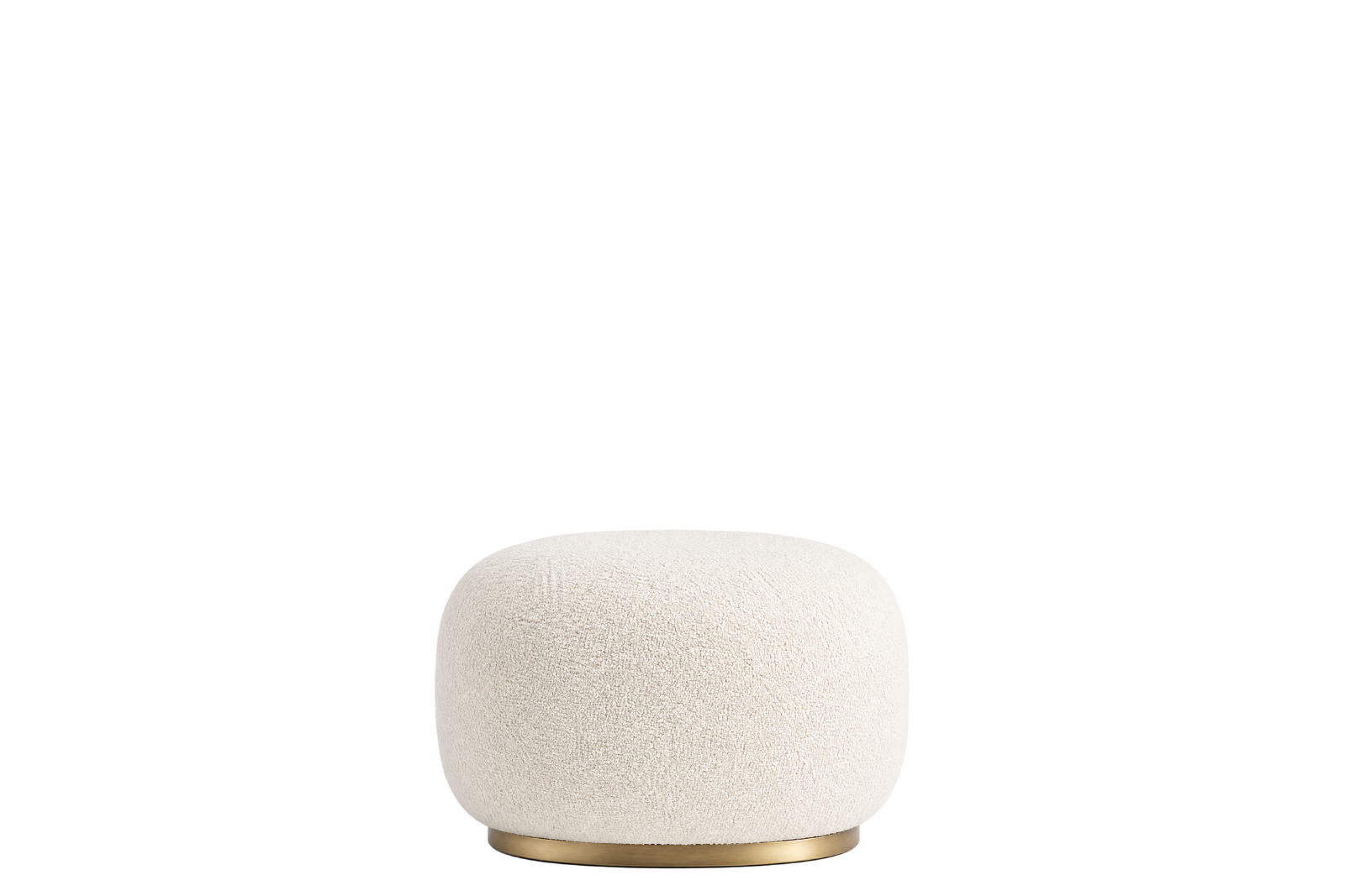 Ivory Bouclé Round Ottoman