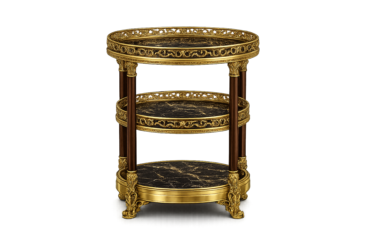 Gold Brass Marble Side Table