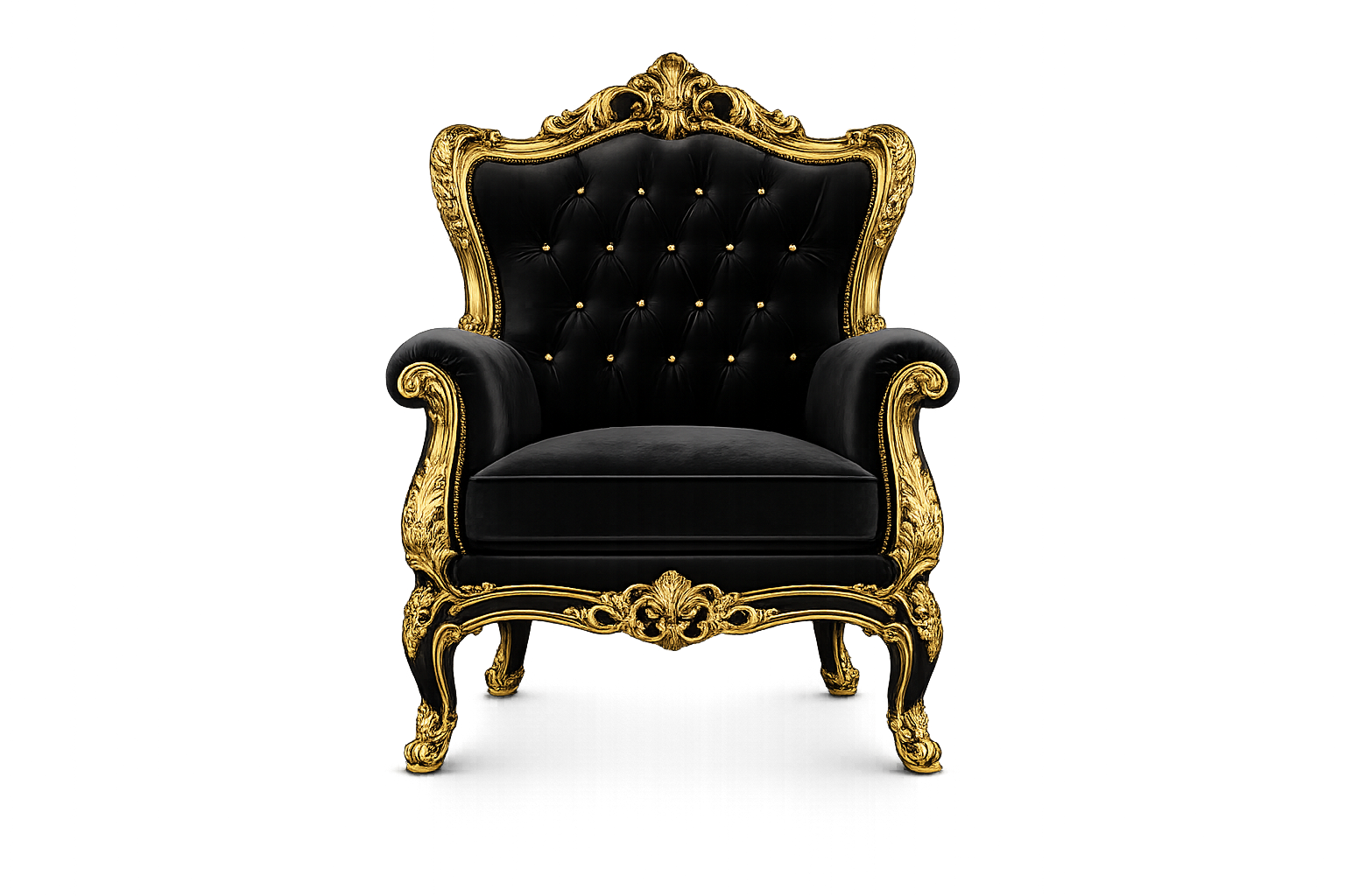 Black Velvet Gold Armchair