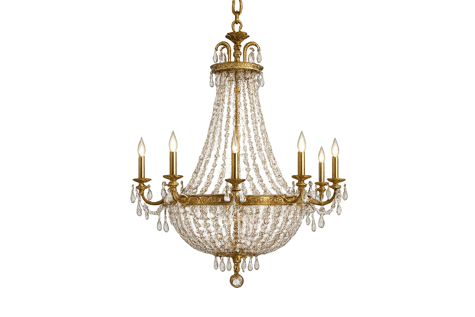 Gold Crystal Empire Chandelier