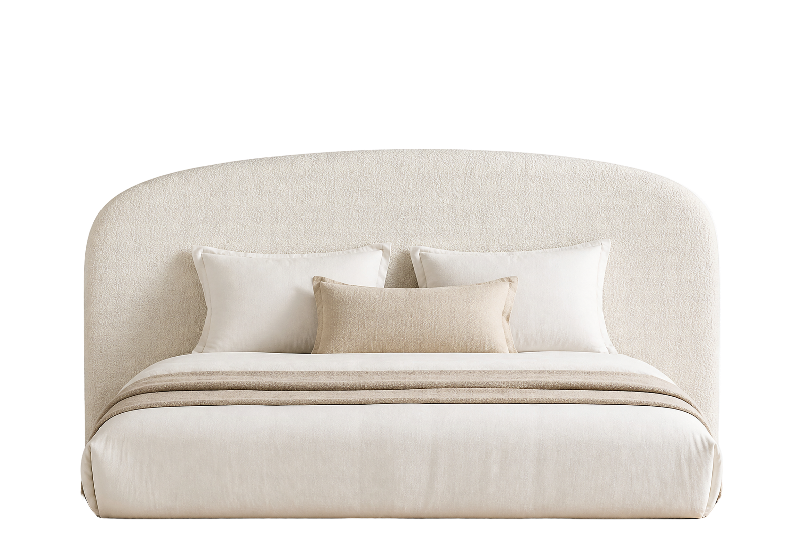 Ivory Linen Upholstered Bed