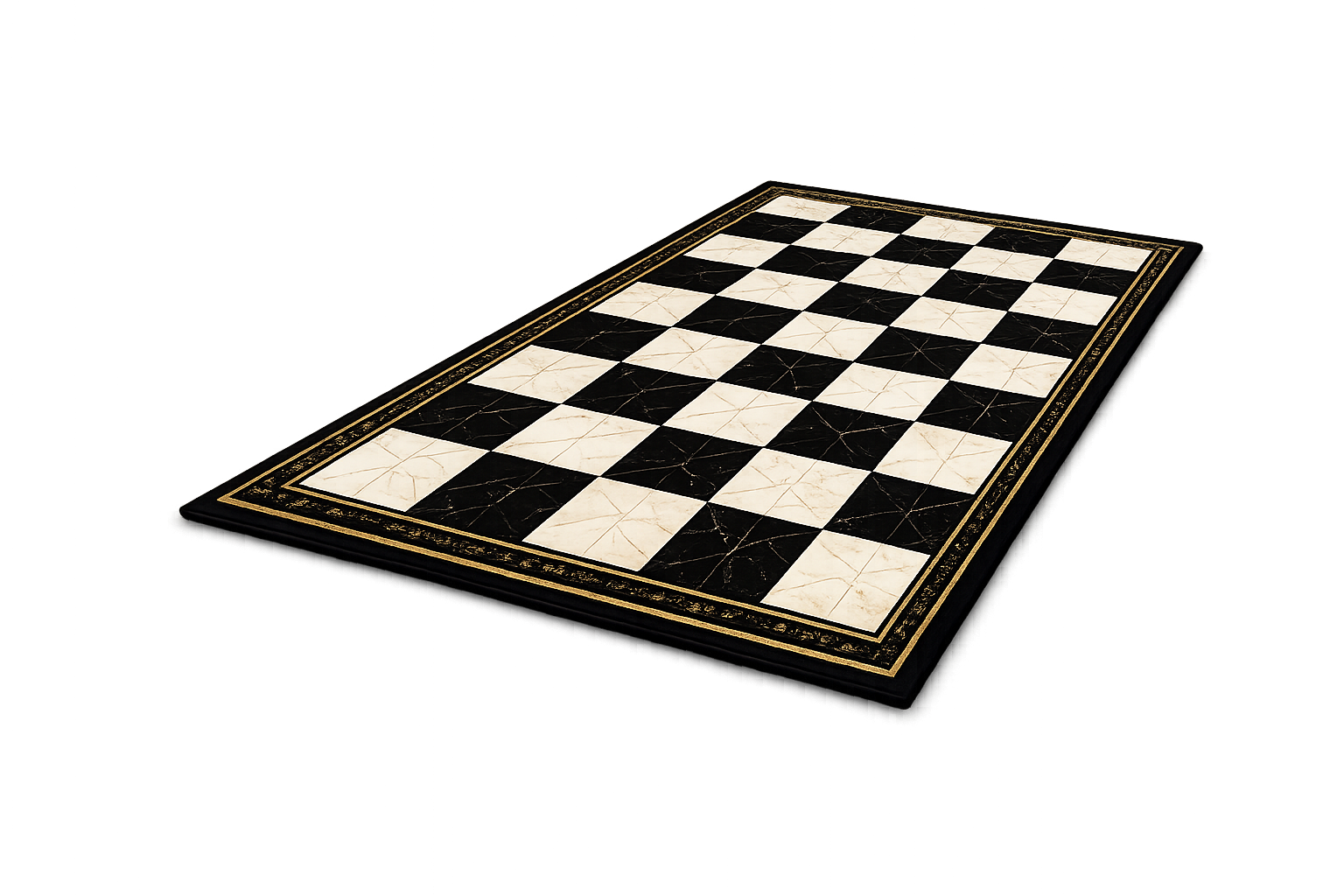 Black Checkered Wool Rug