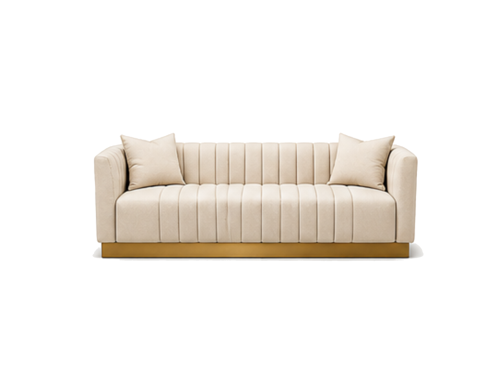 Cream Channel Tufted Sofa
