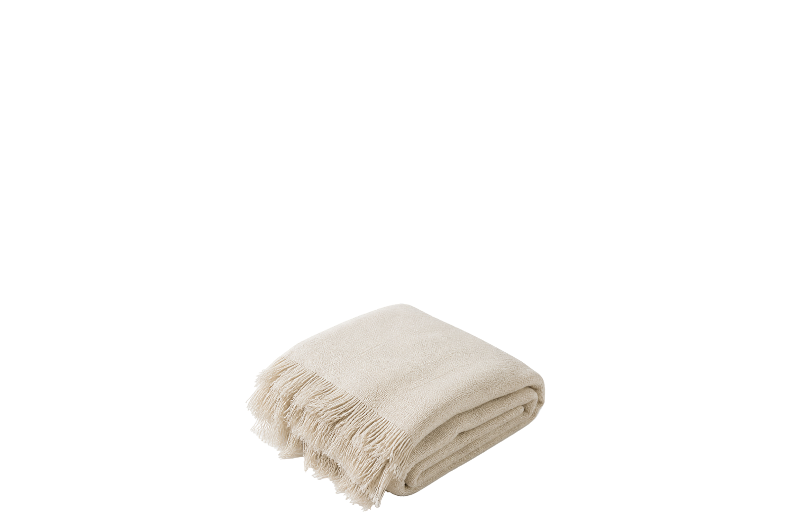 Natural Linen Fringed Throw