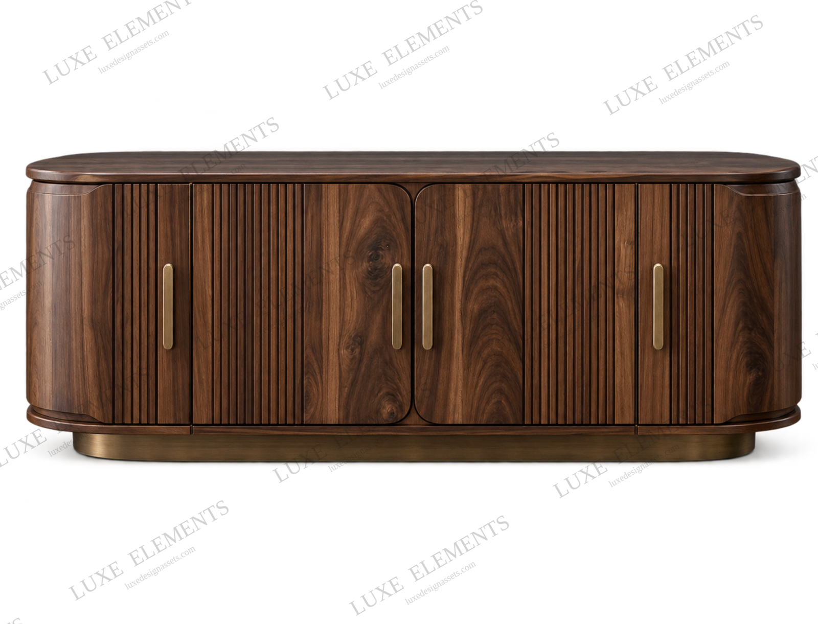 Sienna Walnut Fluted Credenza