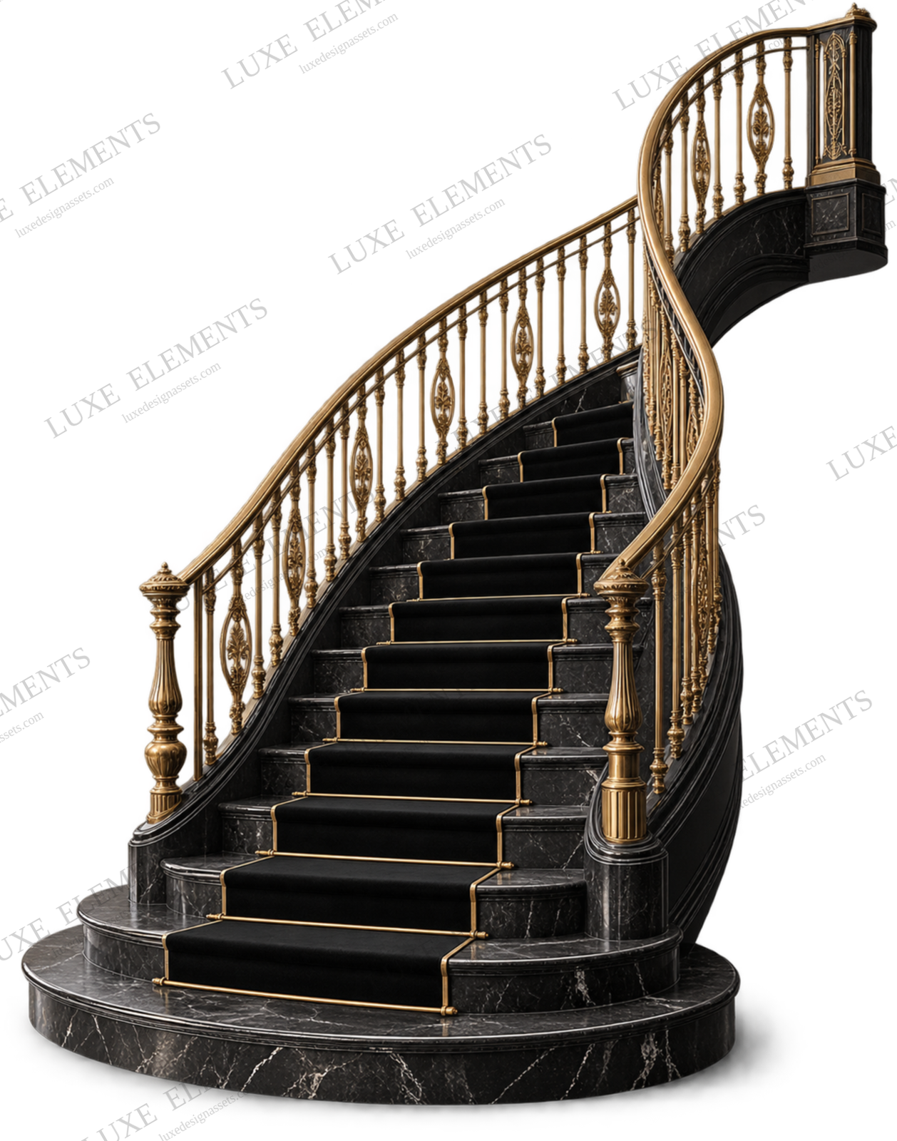 Grand Noir Marble Staircase