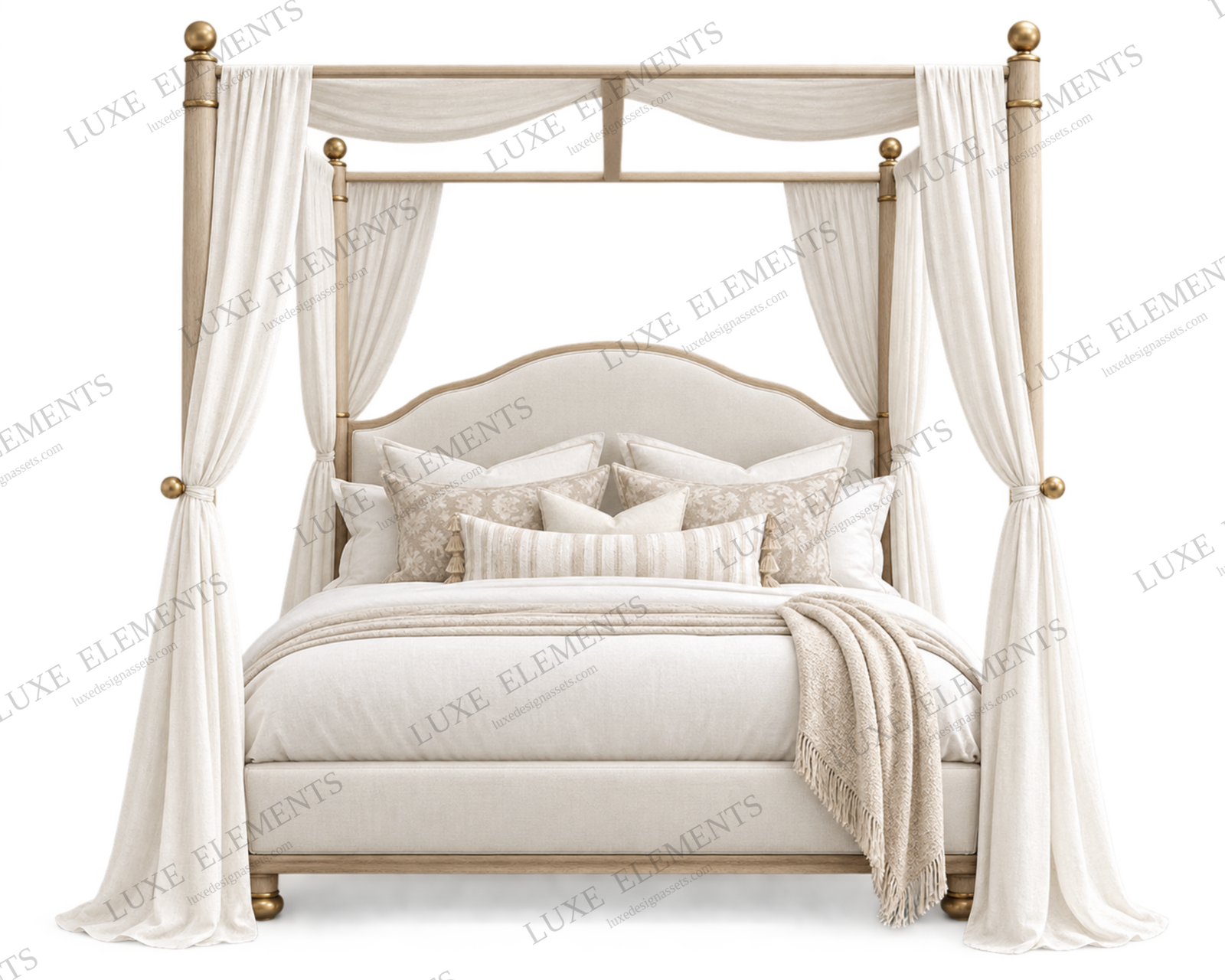 Cap Ferrat Ivory Canopy Bed
