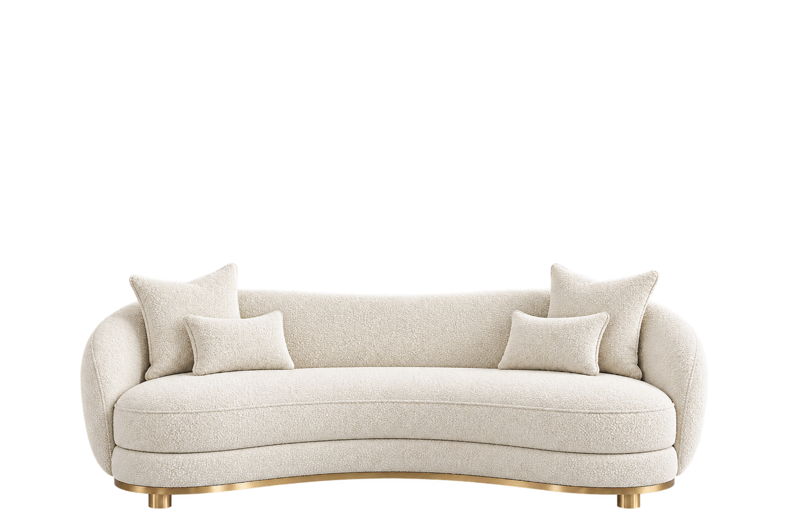 Ivory Bouclé Curved Sofa