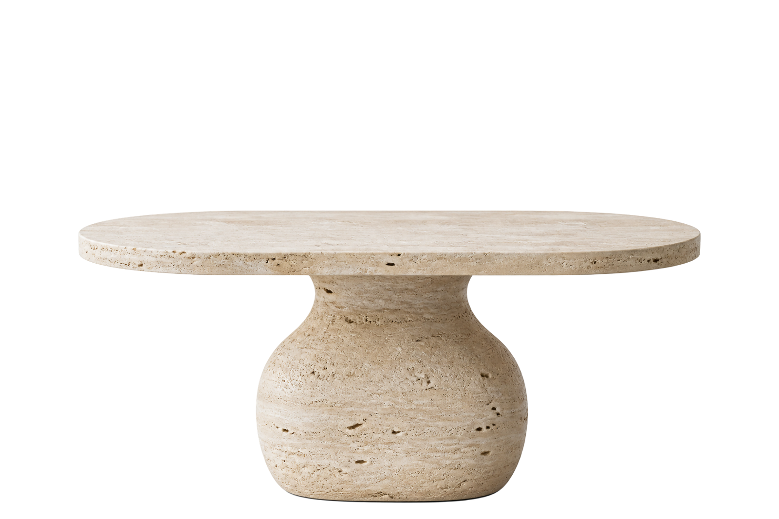 Oval Travertine Dining Table