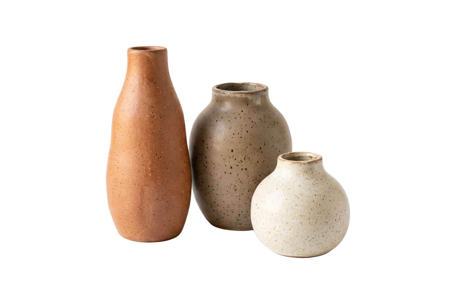 Terracotta Ribbed Vase Set